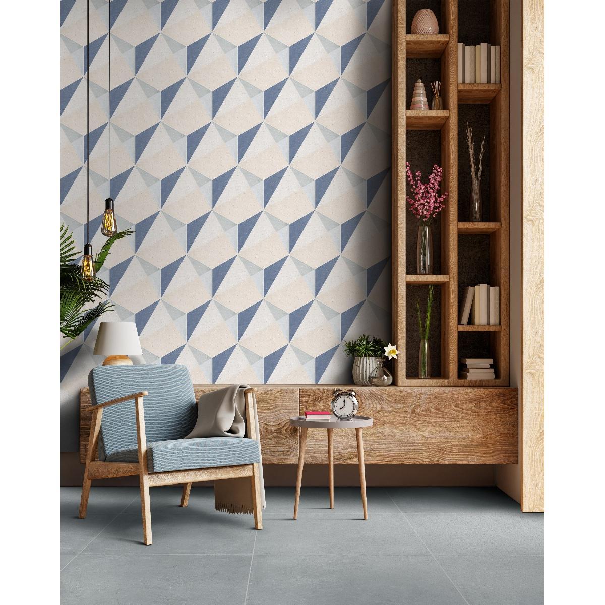 Piso Pared Hexágono Marden Azul Cara Única - Image 3