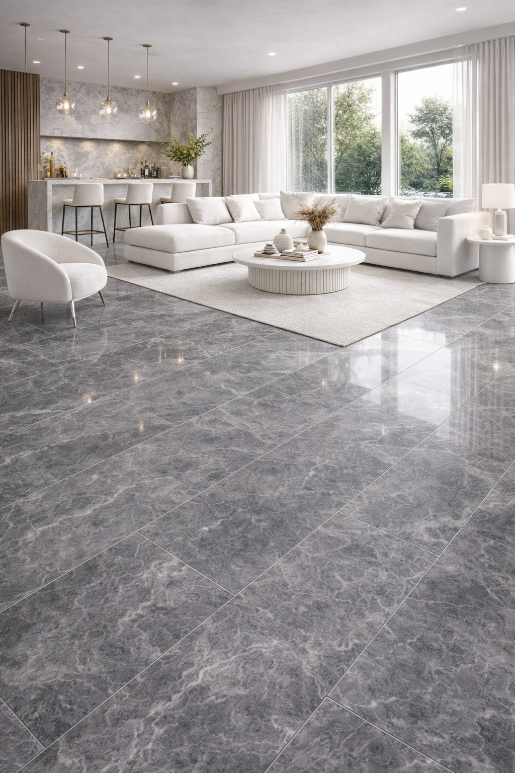 Porcelanato Para Piso Y Pared Praga Gris Oscuro